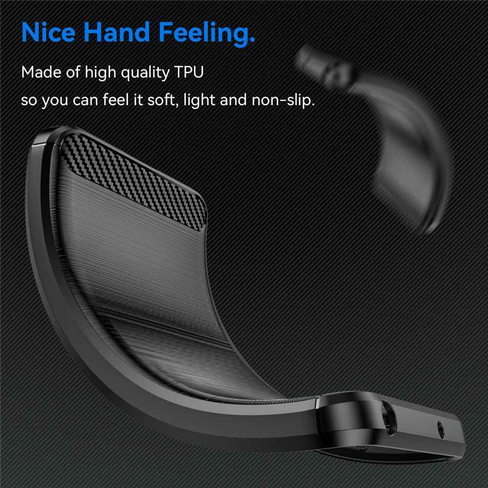 For Xiaomi 17 Ultra 5G TPU Case Protective Phone Cover Carbon Fiber Texture Brushed - Black