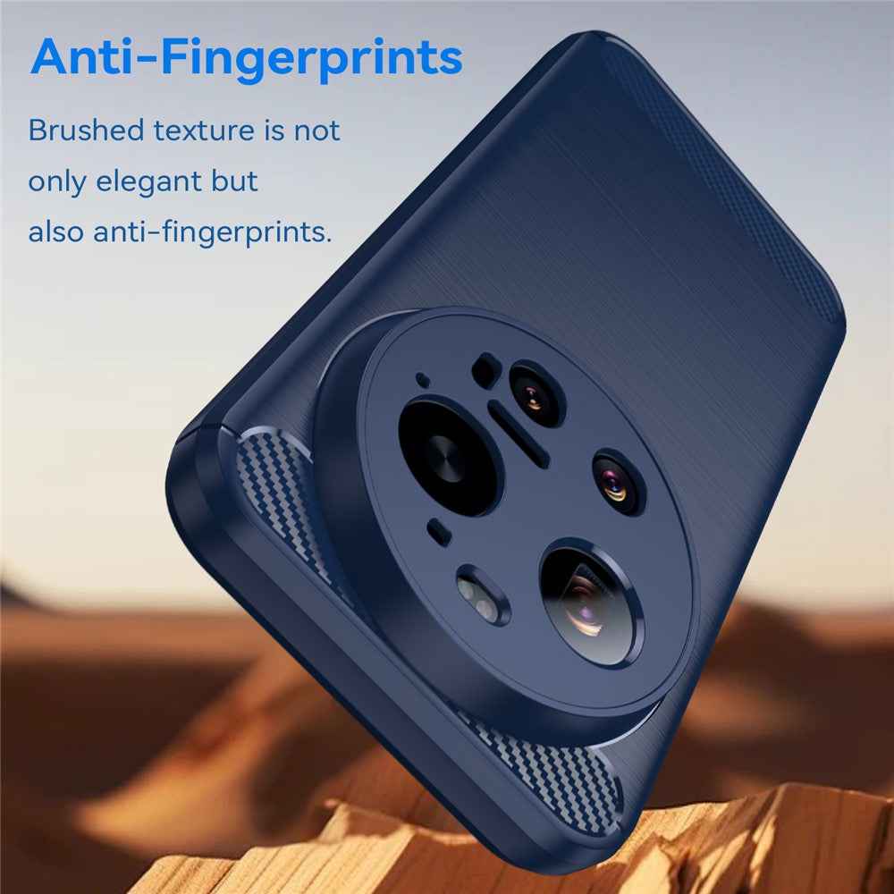 For Xiaomi 17 Ultra 5G TPU Case Protective Phone Cover Carbon Fiber Texture Brushed - Blue