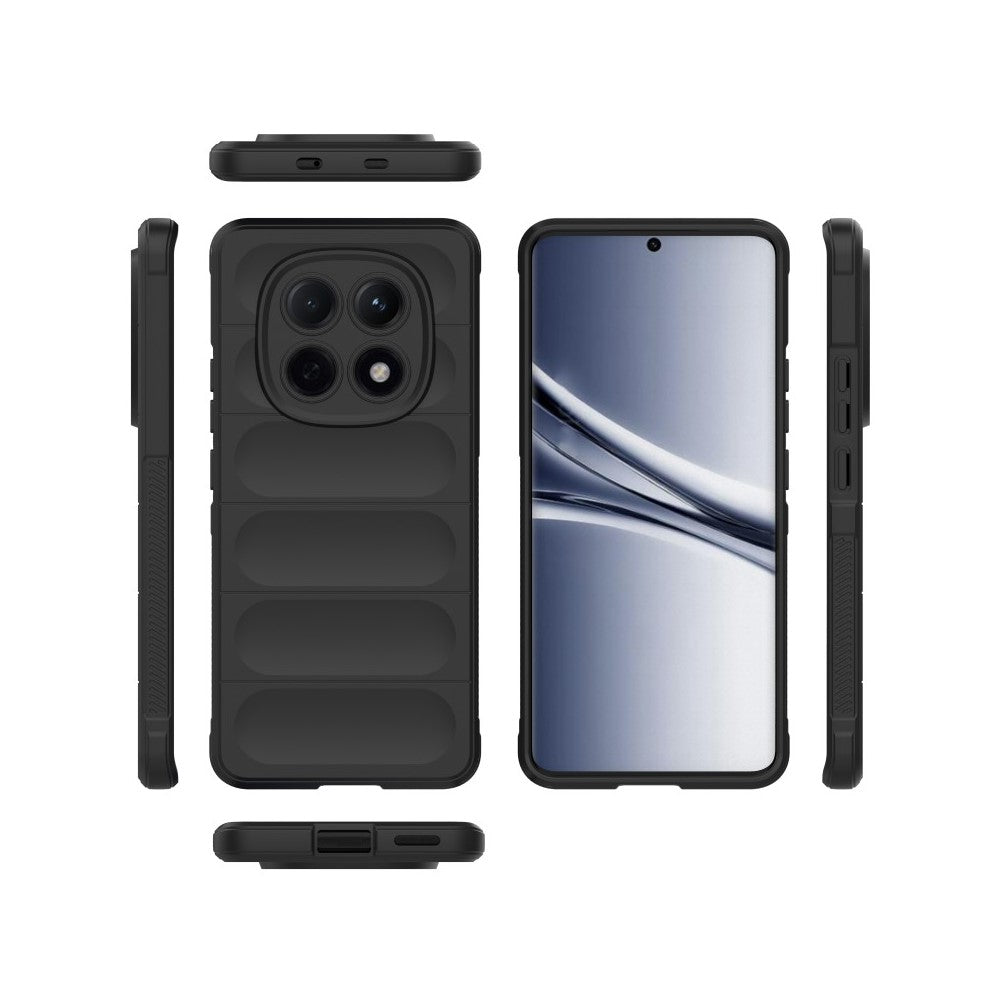 WANLONFENG HD Series For Xiaomi Poco M8 5G / Redmi Note 15 5G (Global) TPU Case Anti Slip Phone Cover with Tempered Glass - Black