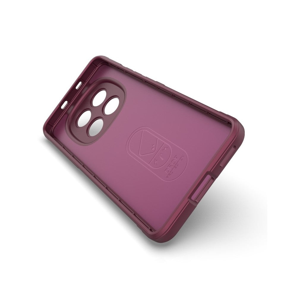 WANLONFENG HD Series For Xiaomi Poco M8 5G / Redmi Note 15 5G (Global) TPU Case Anti Slip Phone Cover with Tempered Glass - Wine Red