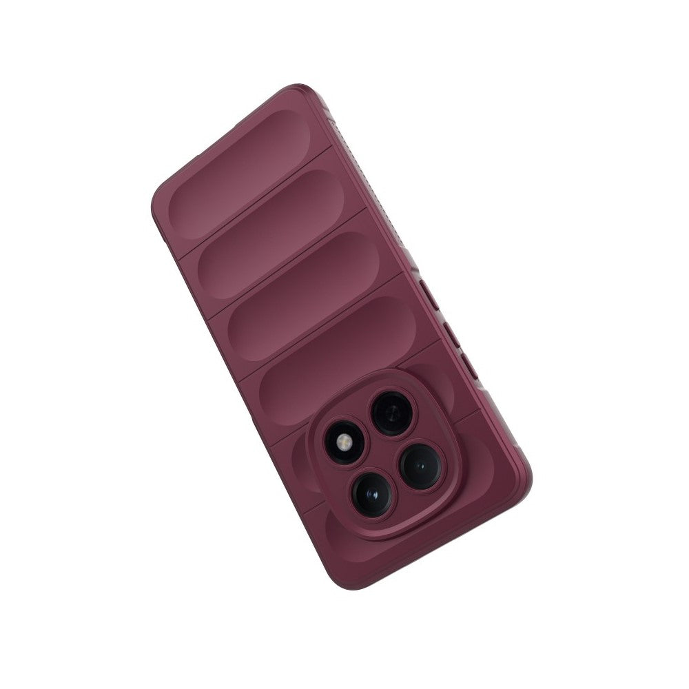 WANLONFENG HD Series For Xiaomi Poco M8 5G / Redmi Note 15 5G (Global) TPU Case Anti Slip Phone Cover with Tempered Glass - Wine Red