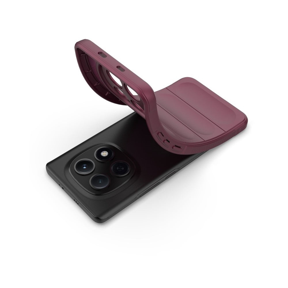 WANLONFENG HD Series For Xiaomi Poco M8 5G / Redmi Note 15 5G (Global) TPU Case Anti Slip Phone Cover with Tempered Glass - Wine Red