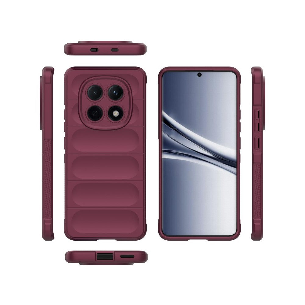 WANLONFENG HD Series For Xiaomi Poco M8 5G / Redmi Note 15 5G (Global) TPU Case Anti Slip Phone Cover with Tempered Glass - Wine Red