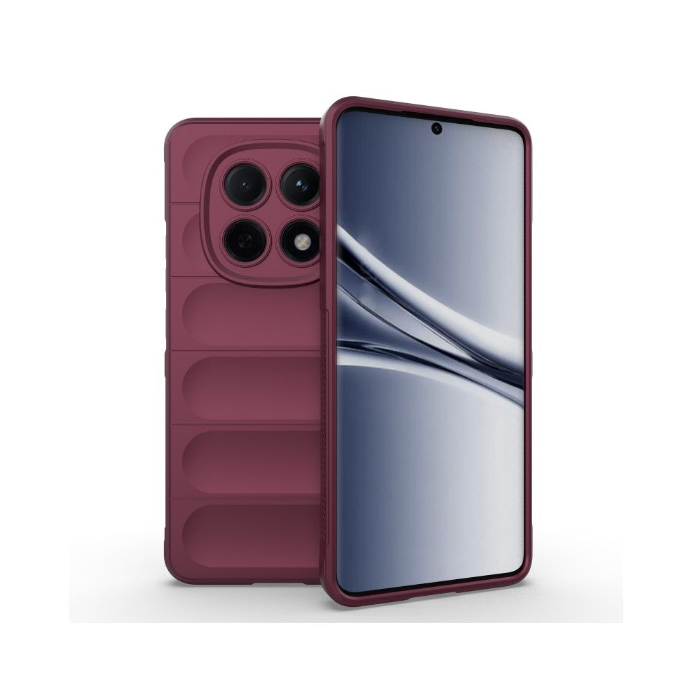 WANLONFENG HD Series For Xiaomi Poco M8 5G / Redmi Note 15 5G (Global) TPU Case Anti Slip Phone Cover with Tempered Glass - Wine Red