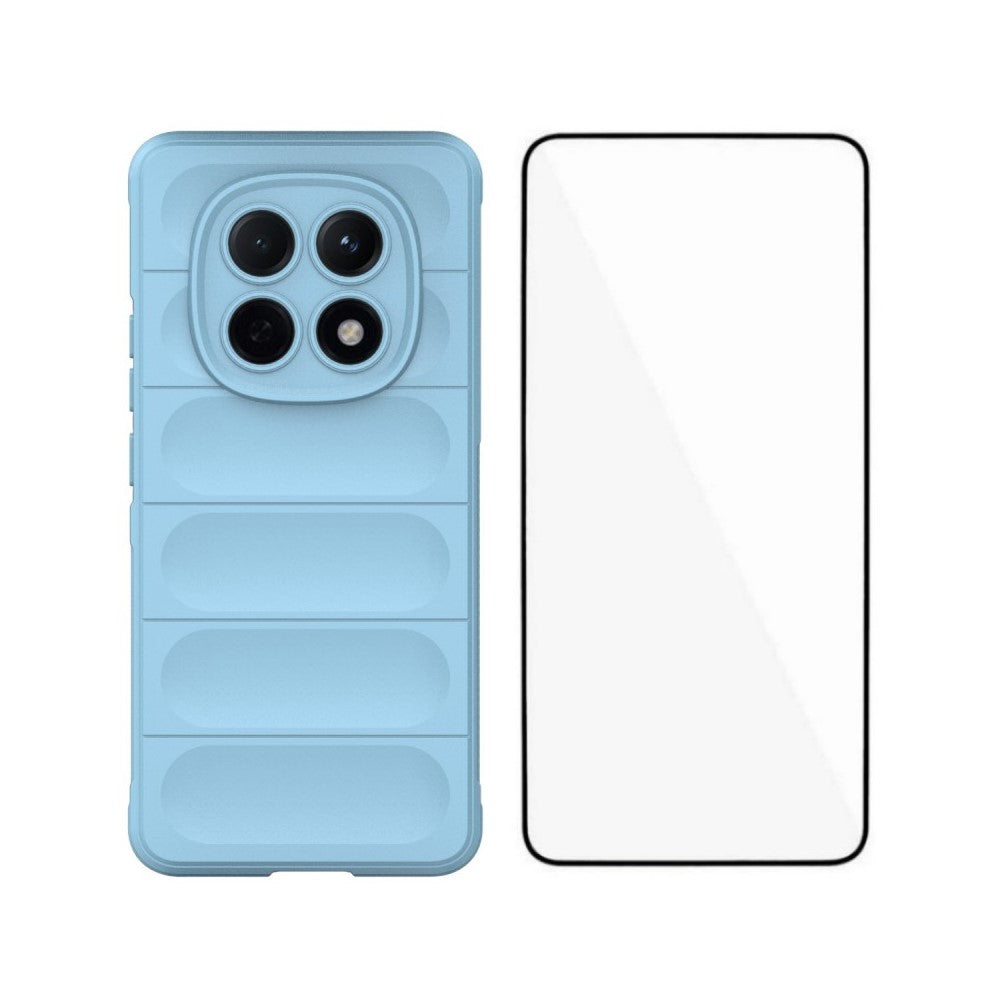 WANLONFENG HD Series For Xiaomi Poco M8 5G / Redmi Note 15 5G (Global) TPU Case Anti Slip Phone Cover with Tempered Glass - Baby Blue