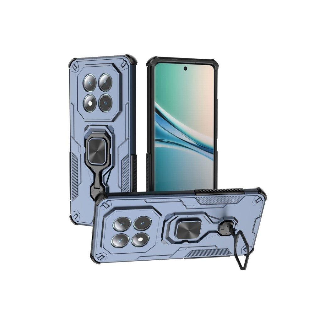 For Xiaomi Poco M8 5G / Redmi Note 15 5G (Global) Phone Case WANLONFENG PC TPU Back Cover Kickstand with Tempered Glass - Blue