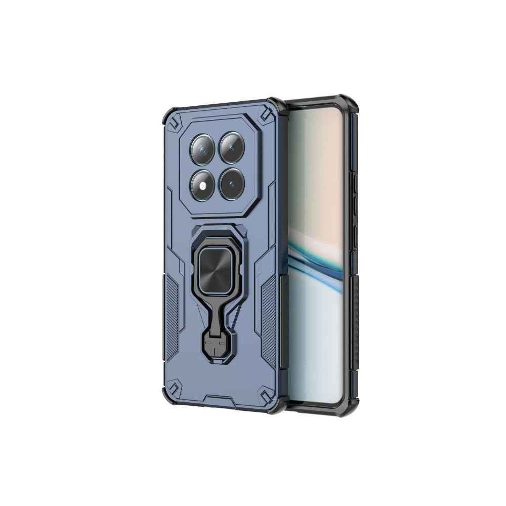 For Xiaomi Poco M8 5G / Redmi Note 15 5G (Global) Phone Case WANLONFENG PC TPU Back Cover Kickstand with Tempered Glass - Blue