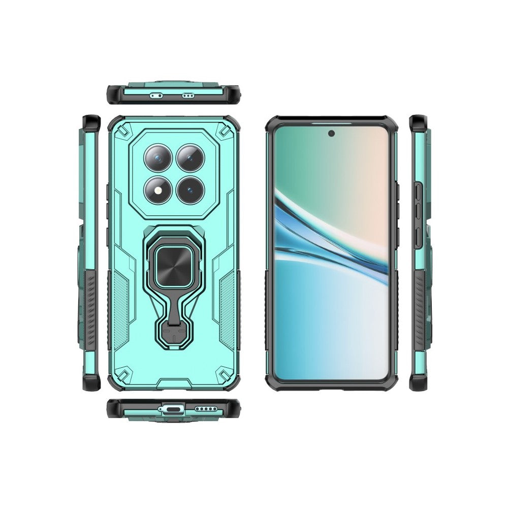 For Xiaomi Poco M8 5G / Redmi Note 15 5G (Global) Phone Case WANLONFENG PC TPU Back Cover Kickstand with Tempered Glass - Green
