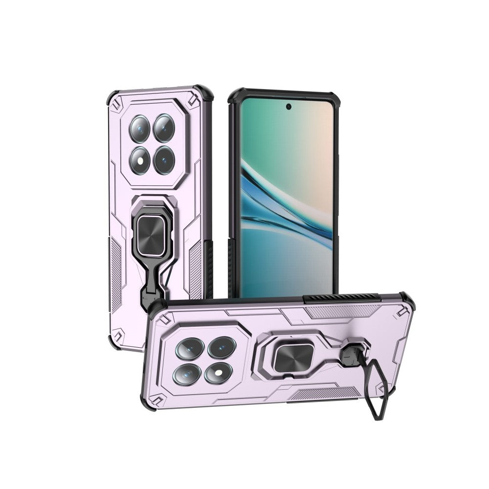 For Xiaomi Poco M8 5G / Redmi Note 15 5G (Global) Phone Case WANLONFENG PC TPU Back Cover Kickstand with Tempered Glass - Purple