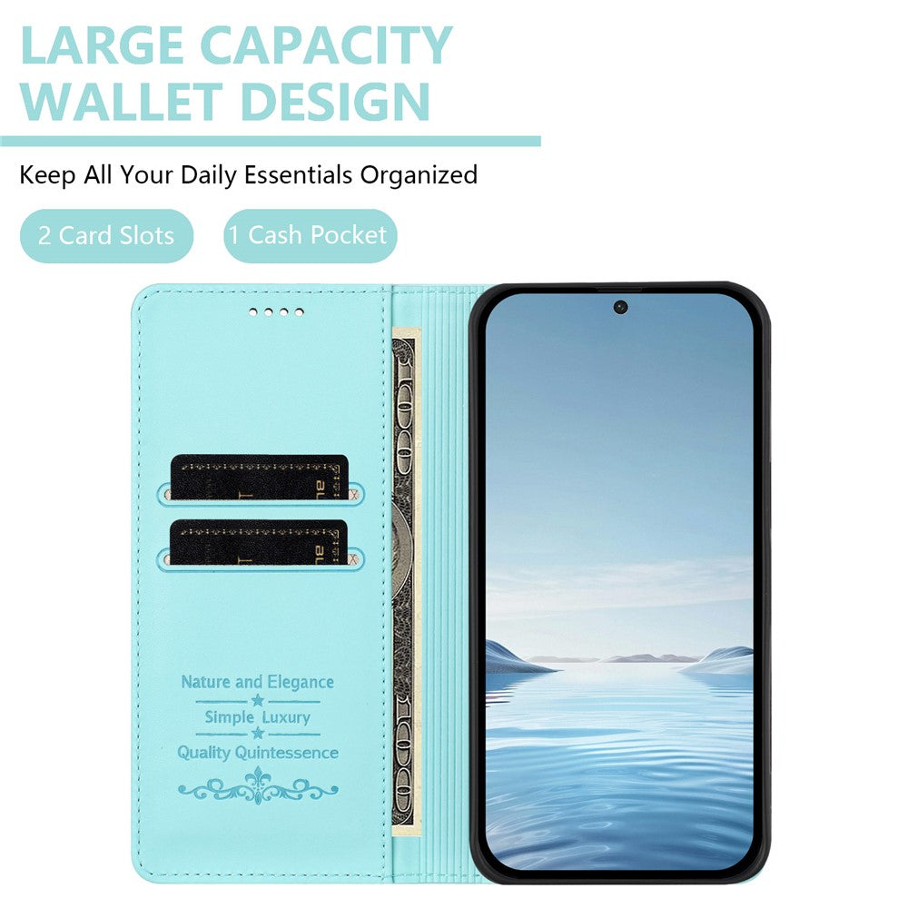 For Xiaomi Redmi Note 15 Pro 5G (Global) Leather Wallet Case Magnetic Closure RFID Blocking Phone Cover - Mint Green