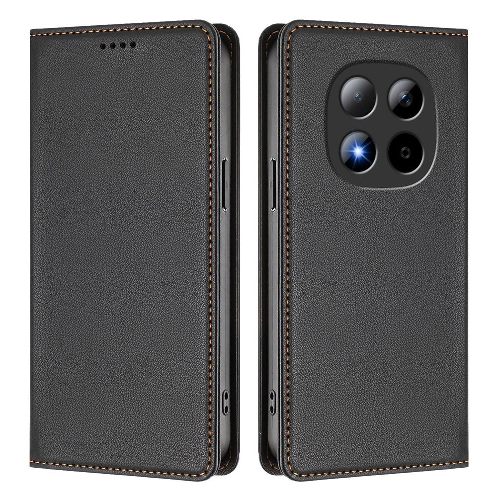 For Xiaomi Redmi Note 15 Pro 5G (Global) Leather Wallet Case Magnetic Closure RFID Blocking Phone Cover - Black