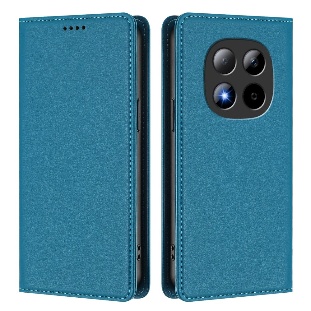 For Xiaomi Redmi Note 15 Pro 5G (Global) Leather Wallet Case Magnetic Closure RFID Blocking Phone Cover - Lake Blue