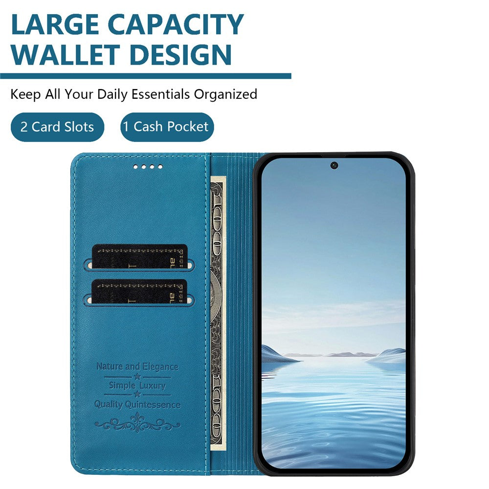 For Xiaomi Redmi Note 15 Pro 5G (Global) Leather Wallet Case Magnetic Closure RFID Blocking Phone Cover - Lake Blue