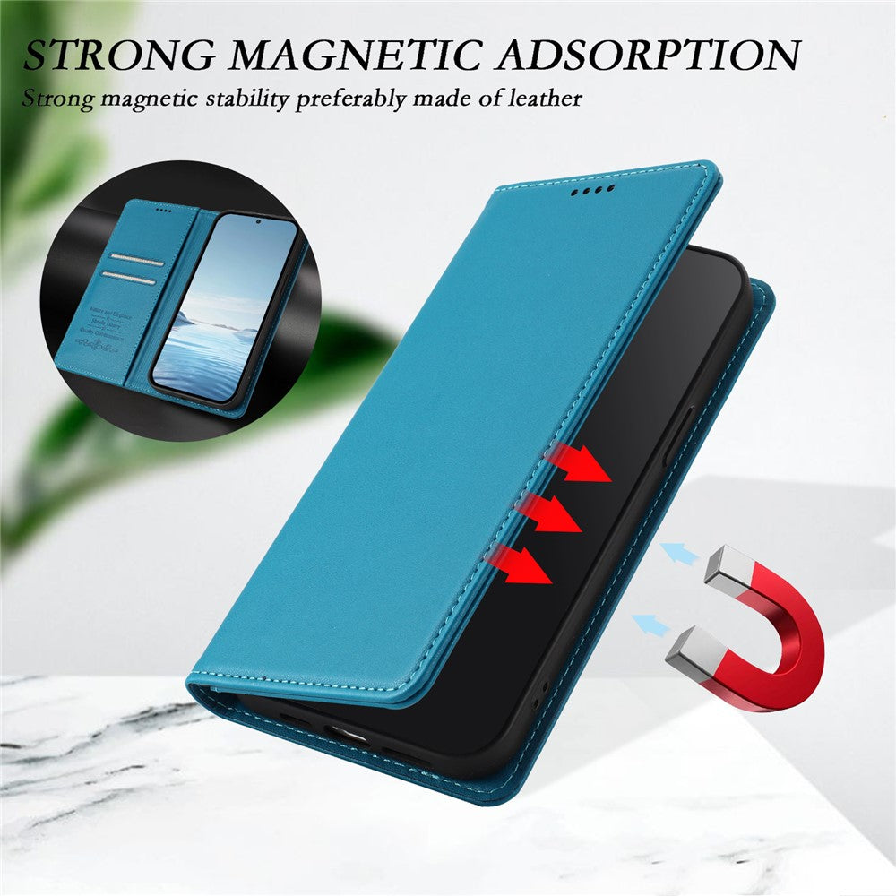 For Xiaomi Redmi Note 15 Pro 5G (Global) Leather Wallet Case Magnetic Closure RFID Blocking Phone Cover - Lake Blue
