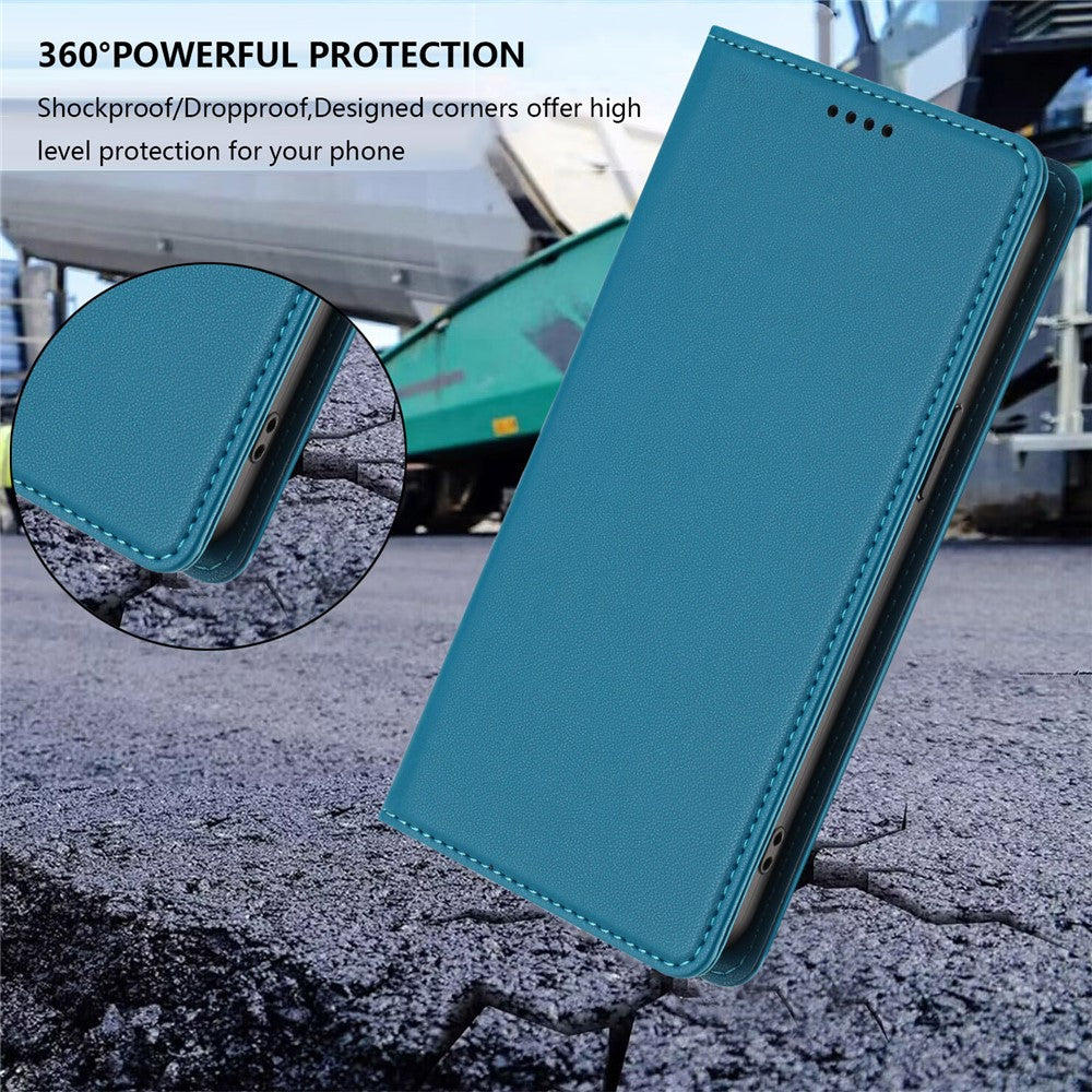 For Xiaomi Redmi Note 15 Pro 5G (Global) Leather Wallet Case Magnetic Closure RFID Blocking Phone Cover - Lake Blue