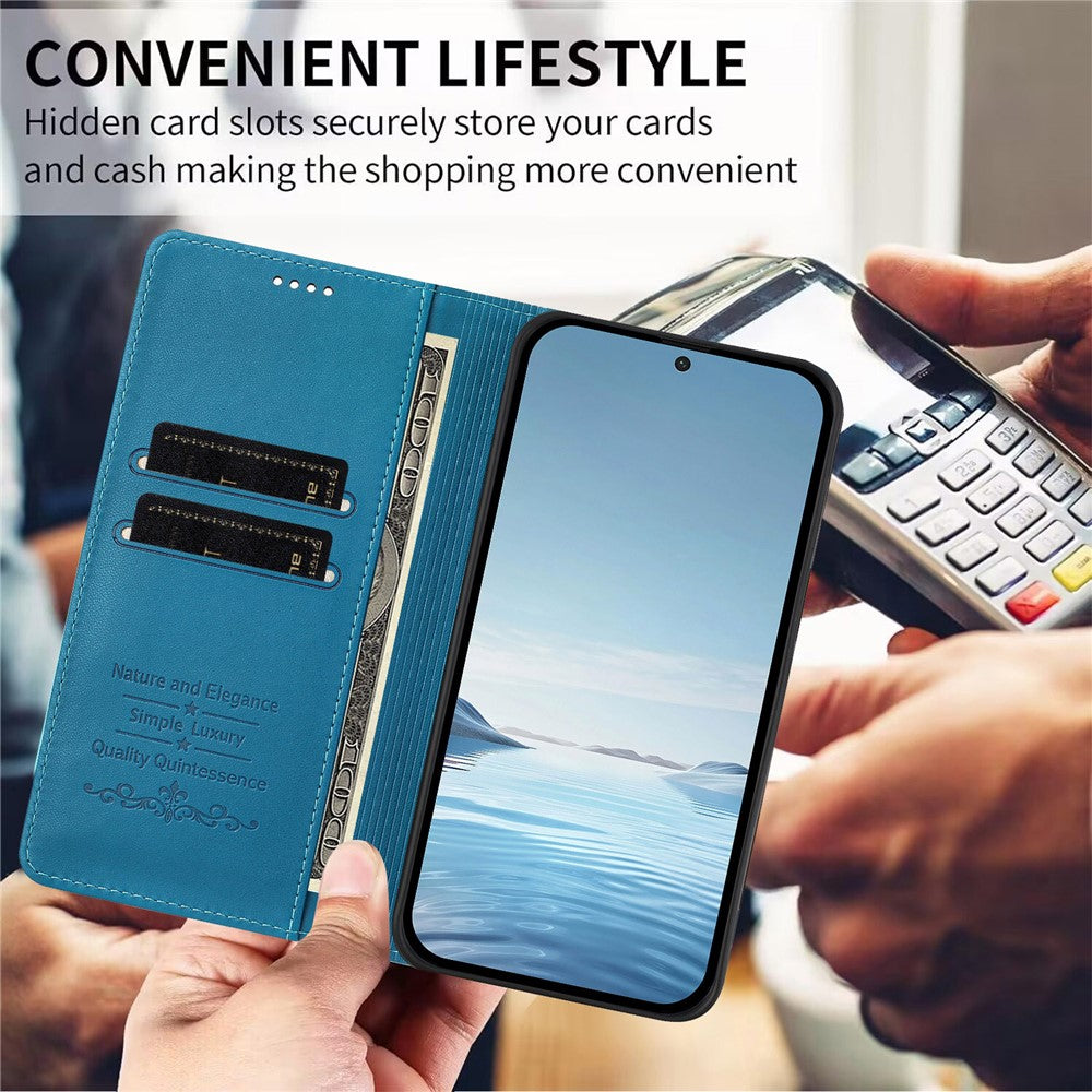 For Xiaomi Redmi Note 15 Pro 5G (Global) Leather Wallet Case Magnetic Closure RFID Blocking Phone Cover - Lake Blue