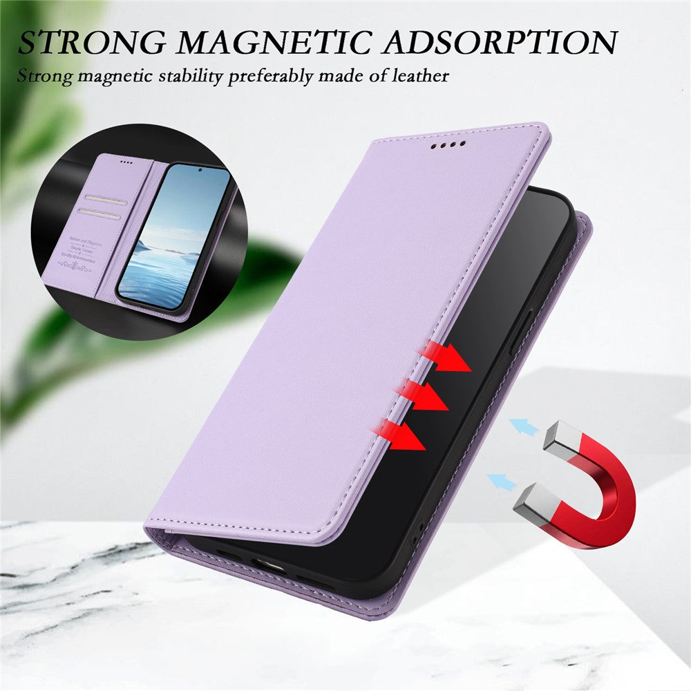 For Xiaomi Redmi Note 15 Pro 5G (Global) Leather Wallet Case Magnetic Closure RFID Blocking Phone Cover - Light Purple