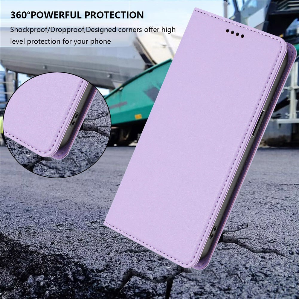 For Xiaomi Redmi Note 15 Pro 5G (Global) Leather Wallet Case Magnetic Closure RFID Blocking Phone Cover - Light Purple
