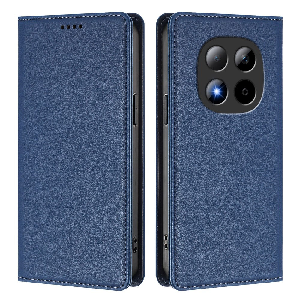 For Xiaomi Redmi Note 15 Pro 5G (Global) Leather Wallet Case Magnetic Closure RFID Blocking Phone Cover - Dark Blue