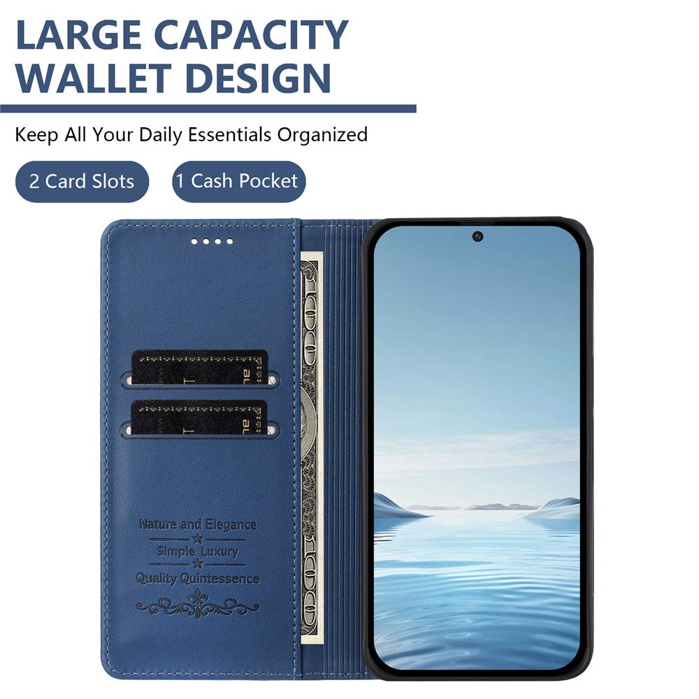 For Xiaomi Redmi Note 15 Pro 5G (Global) Leather Wallet Case Magnetic Closure RFID Blocking Phone Cover - Dark Blue