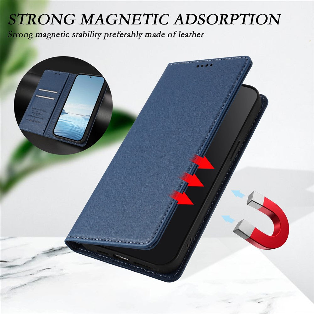 For Xiaomi Redmi Note 15 Pro 5G (Global) Leather Wallet Case Magnetic Closure RFID Blocking Phone Cover - Dark Blue