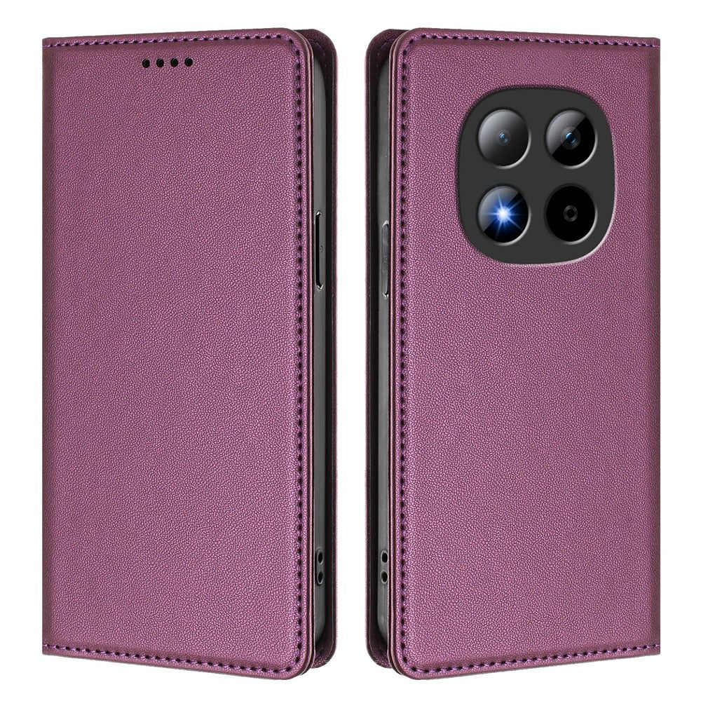 For Xiaomi Redmi Note 15 Pro 5G (Global) Leather Wallet Case Magnetic Closure RFID Blocking Phone Cover - Purple