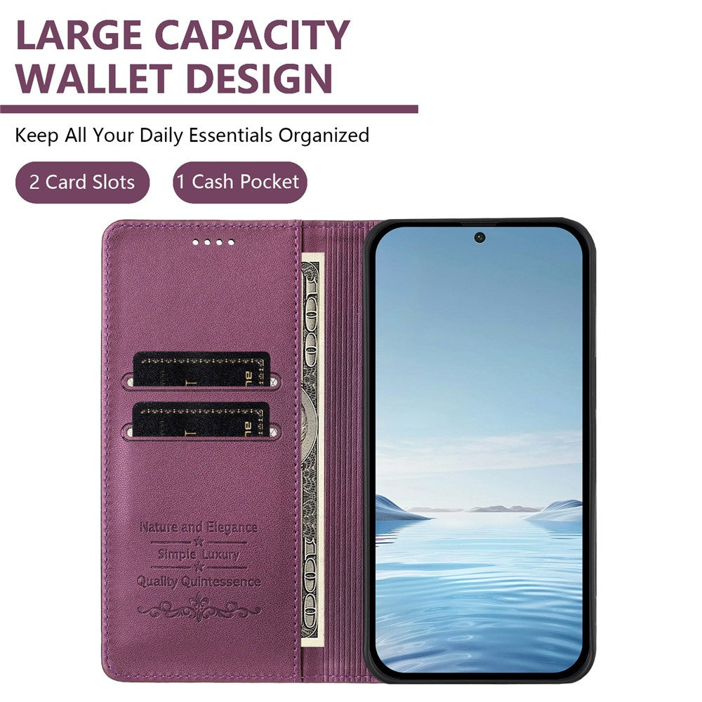 For Xiaomi Redmi Note 15 Pro 5G (Global) Leather Wallet Case Magnetic Closure RFID Blocking Phone Cover - Purple