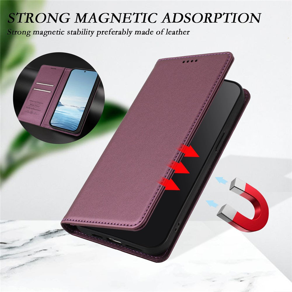 For Xiaomi Redmi Note 15 Pro 5G (Global) Leather Wallet Case Magnetic Closure RFID Blocking Phone Cover - Purple