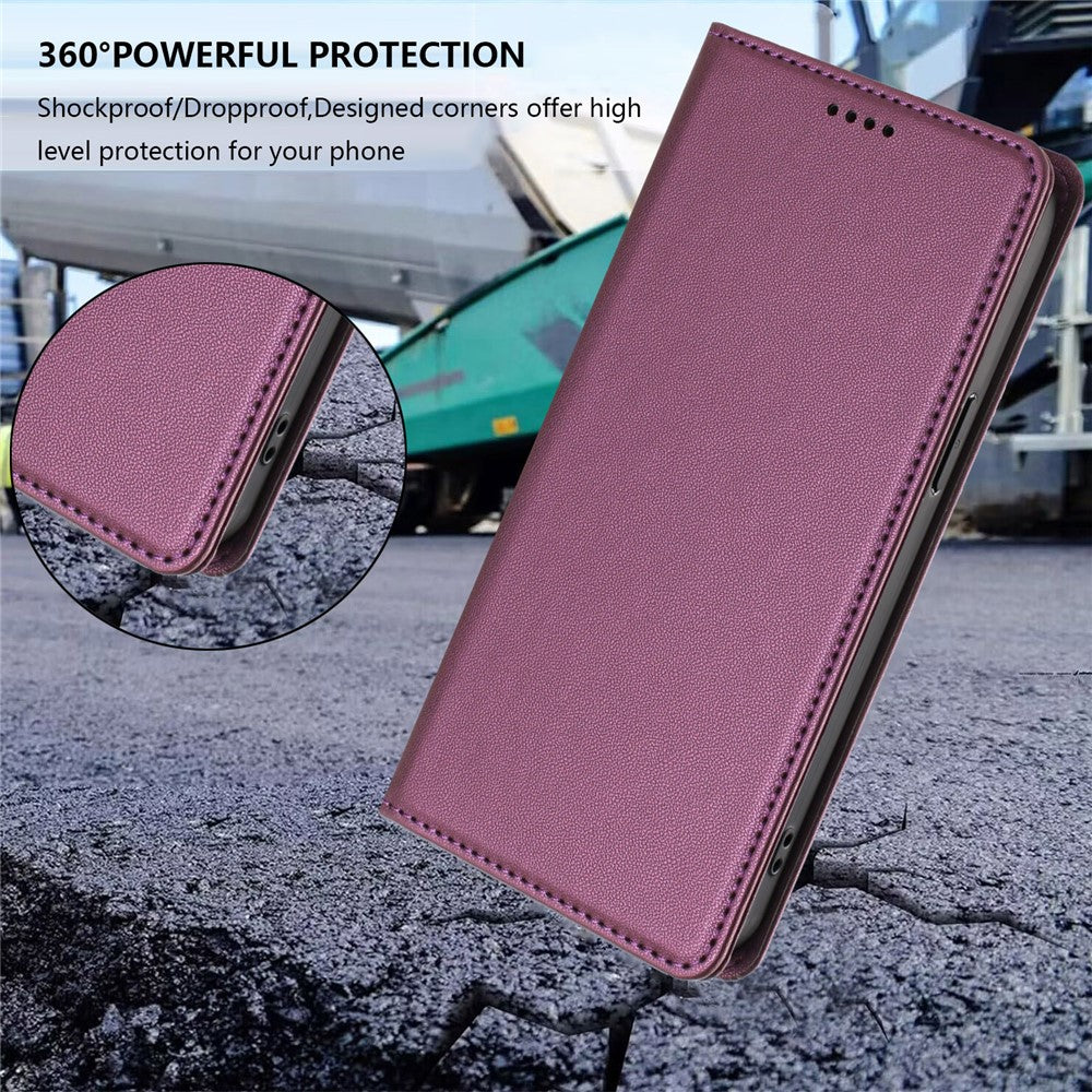 For Xiaomi Redmi Note 15 Pro 5G (Global) Leather Wallet Case Magnetic Closure RFID Blocking Phone Cover - Purple