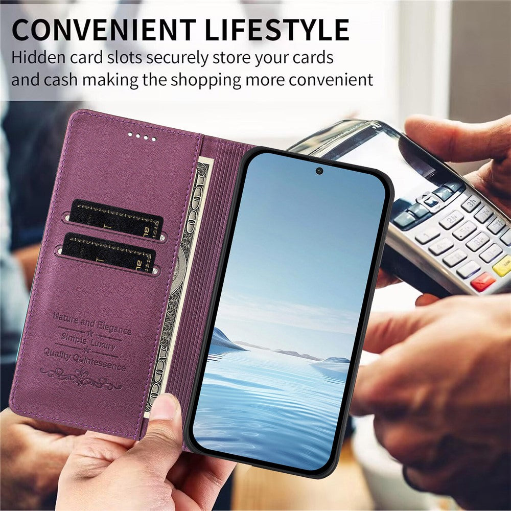 For Xiaomi Redmi Note 15 Pro 5G (Global) Leather Wallet Case Magnetic Closure RFID Blocking Phone Cover - Purple