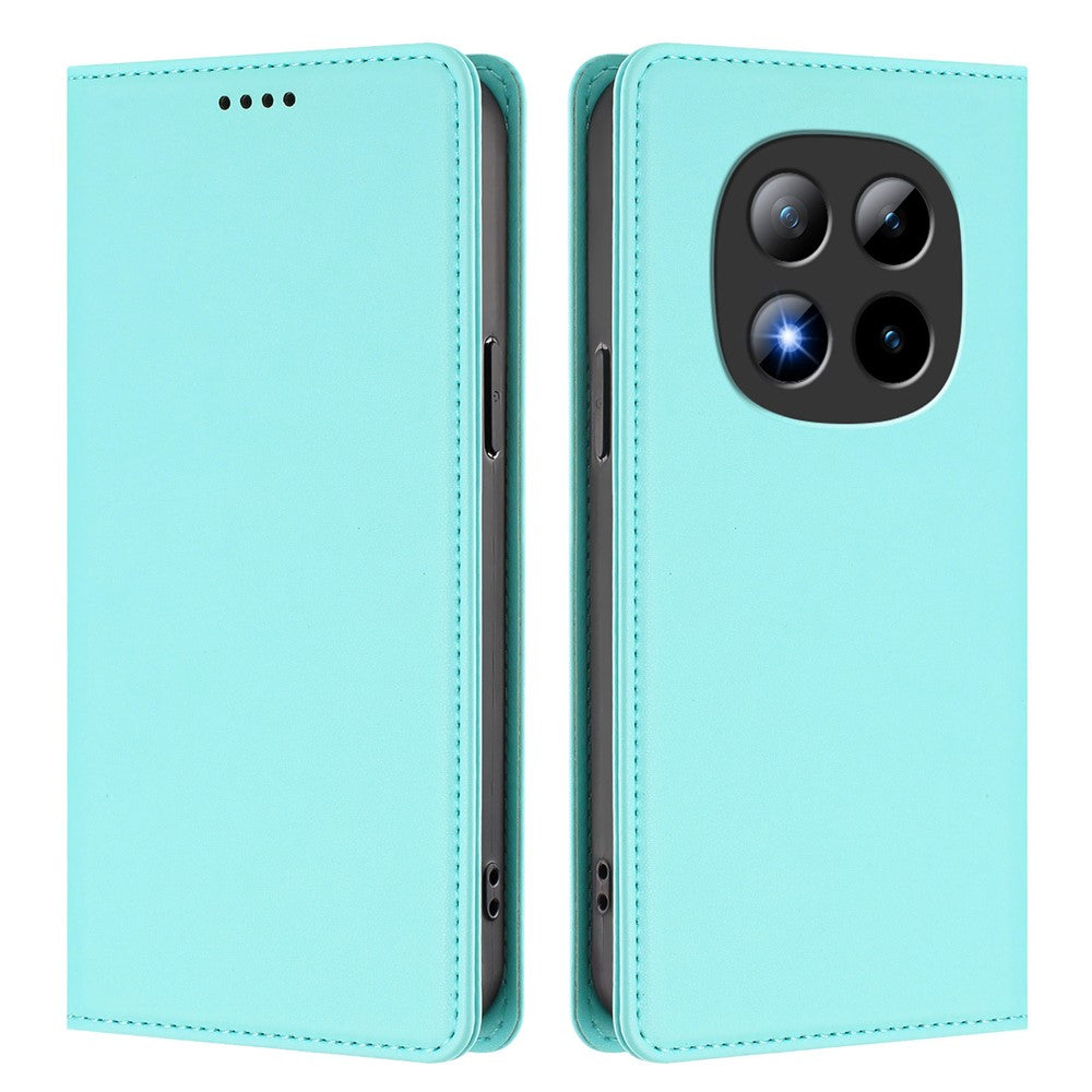 For Xiaomi Poco M8 Pro 5G / Redmi Note 15 Pro+ 5G (Global) Leather Wallet Case Magnetic Closure RFID Blocking Phone Cover - Mint Green