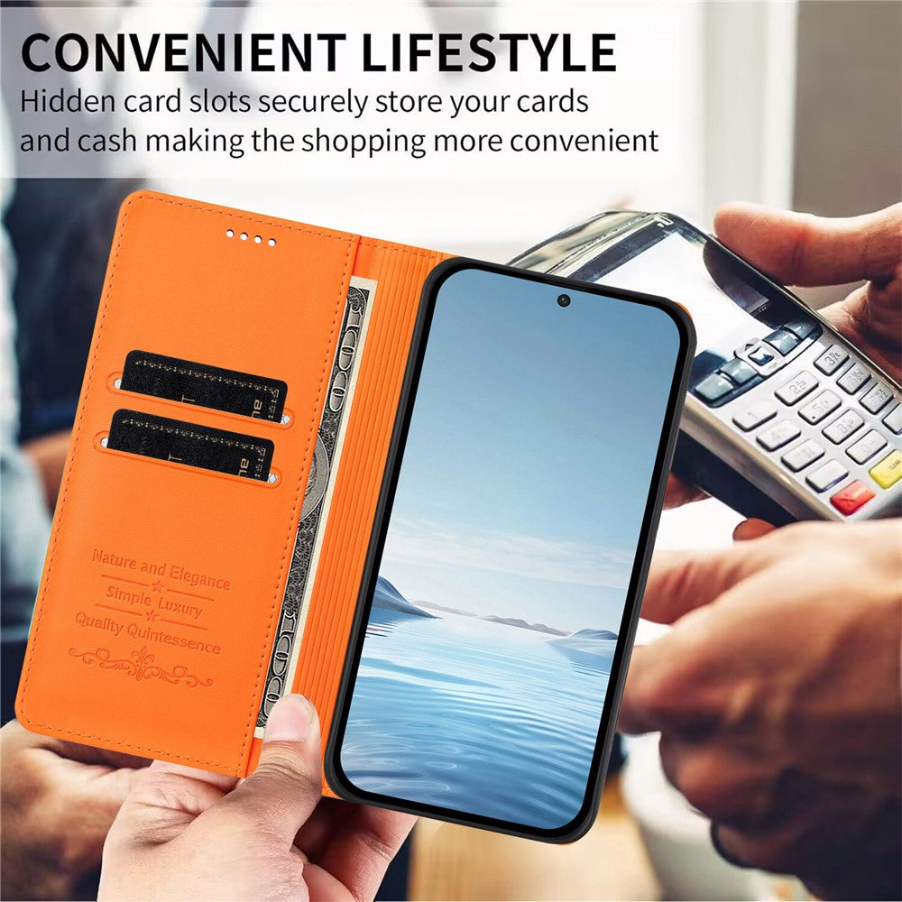 For Xiaomi Poco M8 Pro 5G / Redmi Note 15 Pro+ 5G (Global) Leather Wallet Case Magnetic Closure RFID Blocking Phone Cover - Orange