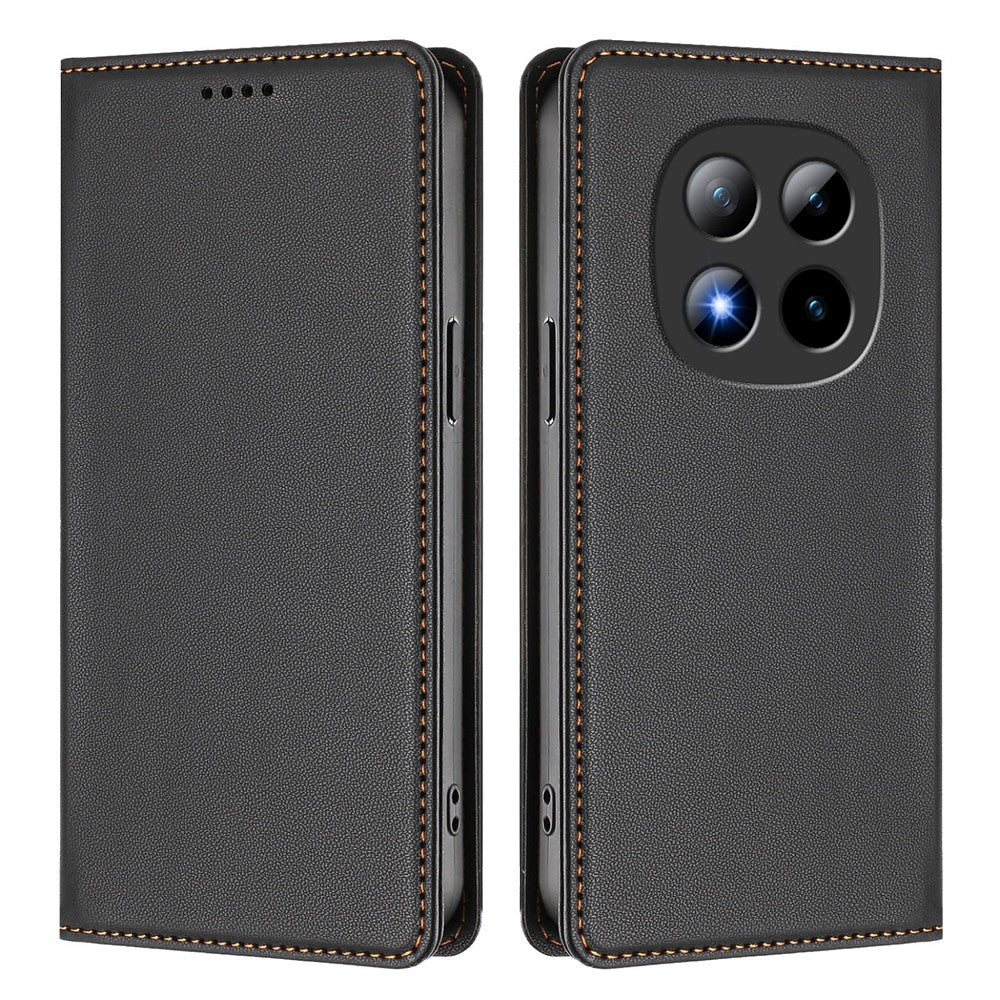 For Xiaomi Poco M8 Pro 5G / Redmi Note 15 Pro+ 5G (Global) Leather Wallet Case Magnetic Closure RFID Blocking Phone Cover - Black