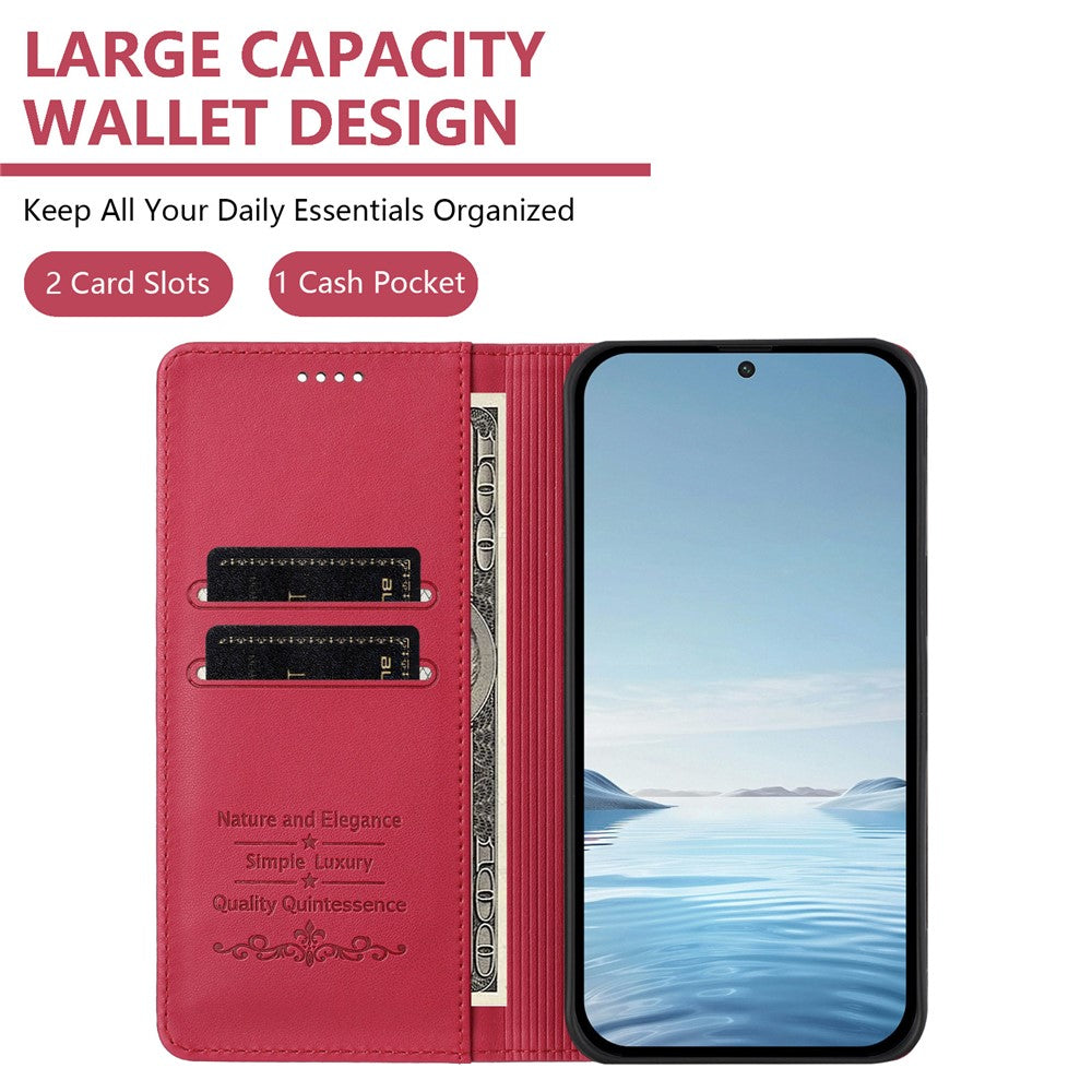 For Xiaomi Poco M8 Pro 5G / Redmi Note 15 Pro+ 5G (Global) Leather Wallet Case Magnetic Closure RFID Blocking Phone Cover - Red