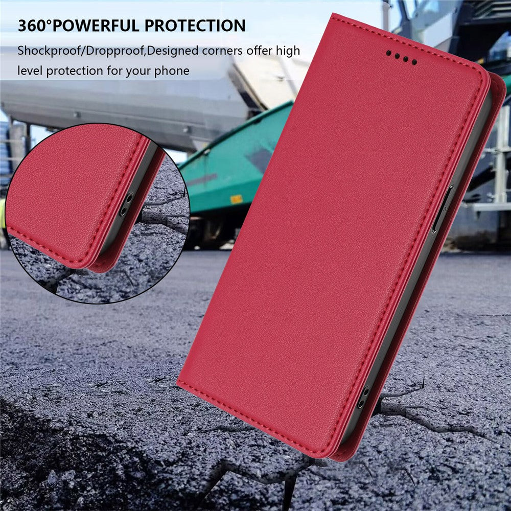 For Xiaomi Poco M8 Pro 5G / Redmi Note 15 Pro+ 5G (Global) Leather Wallet Case Magnetic Closure RFID Blocking Phone Cover - Red