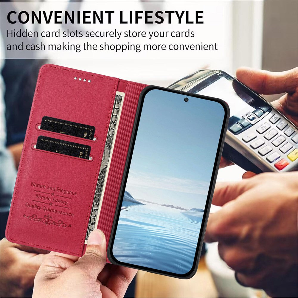 For Xiaomi Poco M8 Pro 5G / Redmi Note 15 Pro+ 5G (Global) Leather Wallet Case Magnetic Closure RFID Blocking Phone Cover - Red