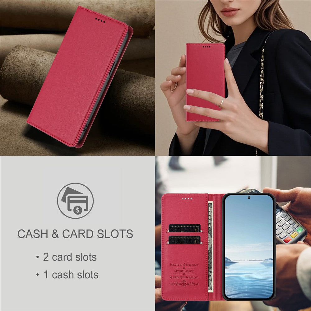 For Xiaomi Poco M8 Pro 5G / Redmi Note 15 Pro+ 5G (Global) Leather Wallet Case Magnetic Closure RFID Blocking Phone Cover - Red