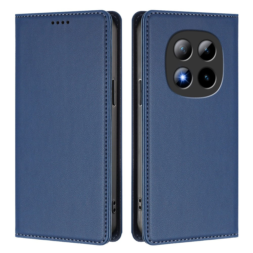 For Xiaomi Poco M8 Pro 5G / Redmi Note 15 Pro+ 5G (Global) Leather Wallet Case Magnetic Closure RFID Blocking Phone Cover - Dark Blue