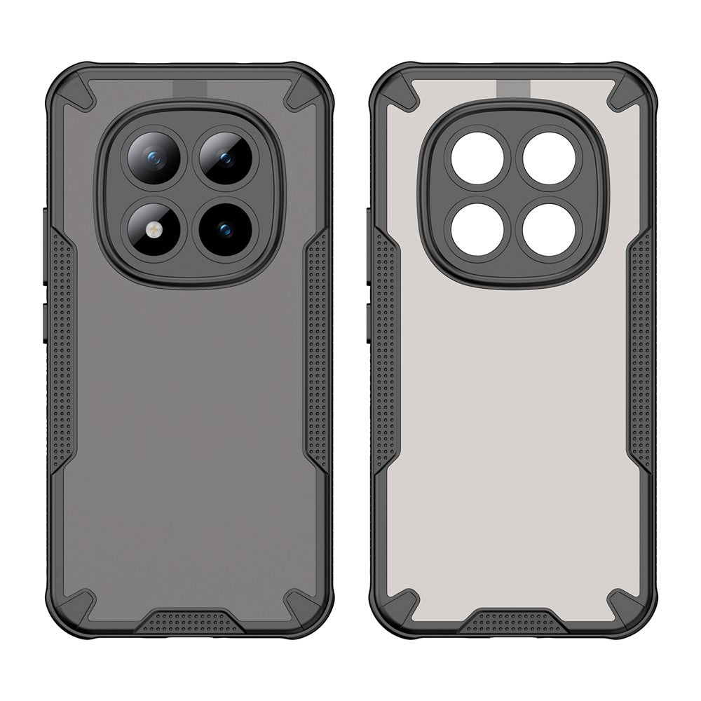 For Xiaomi Poco M8 Pro 5G / Redmi Note 15 Pro+ 5G (Global) Case PC + TPU Semi-Transparent Frosted Finish Protective Phone Cover - Black