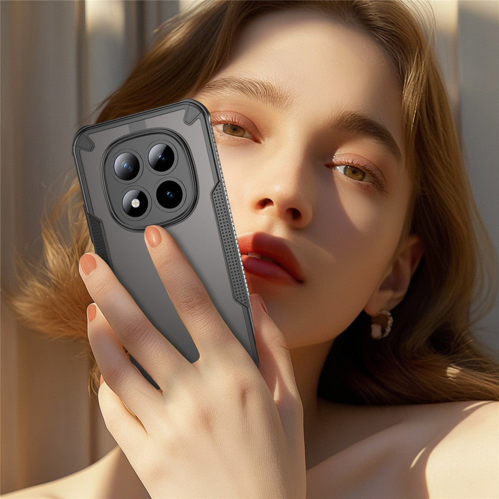 For Xiaomi Poco M8 Pro 5G / Redmi Note 15 Pro+ 5G (Global) Case PC + TPU Semi-Transparent Frosted Finish Protective Phone Cover - Black