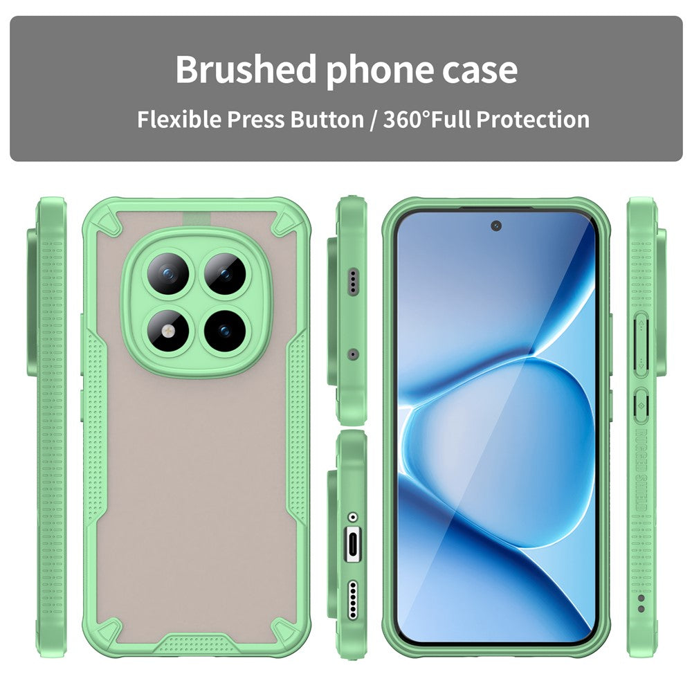 For Xiaomi Poco M8 Pro 5G / Redmi Note 15 Pro+ 5G (Global) Case PC + TPU Semi-Transparent Frosted Finish Protective Phone Cover - Green