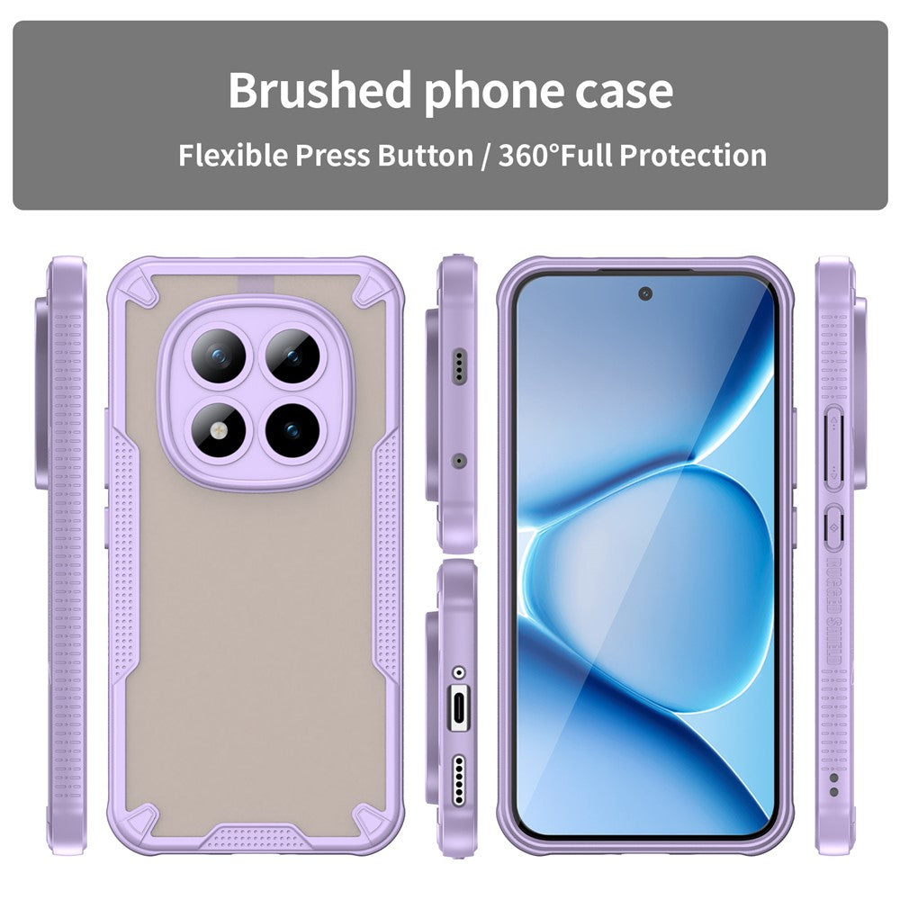 For Xiaomi Poco M8 Pro 5G / Redmi Note 15 Pro+ 5G (Global) Case PC + TPU Semi-Transparent Frosted Finish Protective Phone Cover - Purple