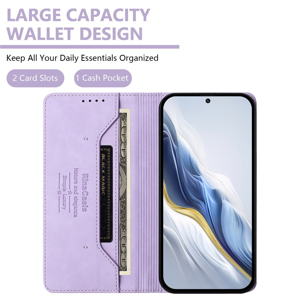 RINACASIS RC23 For Xiaomi Poco M8 Pro 5G / Redmi Note 15 Pro+ 5G (Global) Case RFID Blocking Wallet Stand PU Leather Phone Cover - Light Purple