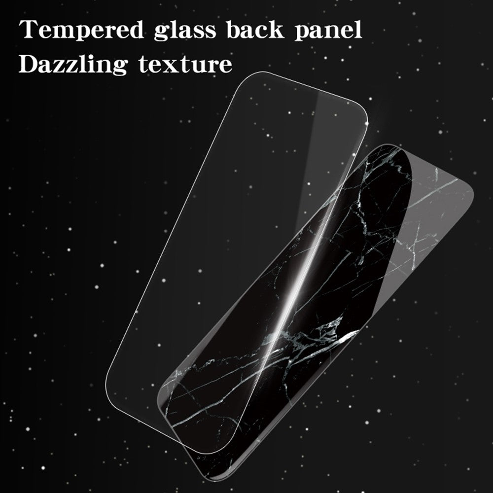 Phone Case For Xiaomi Poco M8 5G / Redmi Note 15 5G (Global) Marble Pattern Tempered Glass + PC + TPU Protective Phone Cover - Gold Black Marble