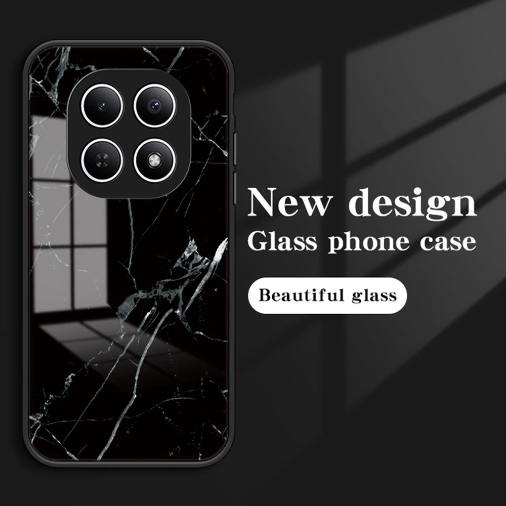 Phone Case For Xiaomi Poco M8 5G / Redmi Note 15 5G (Global) Marble Pattern Tempered Glass + PC + TPU Protective Phone Cover - Emerald Marble