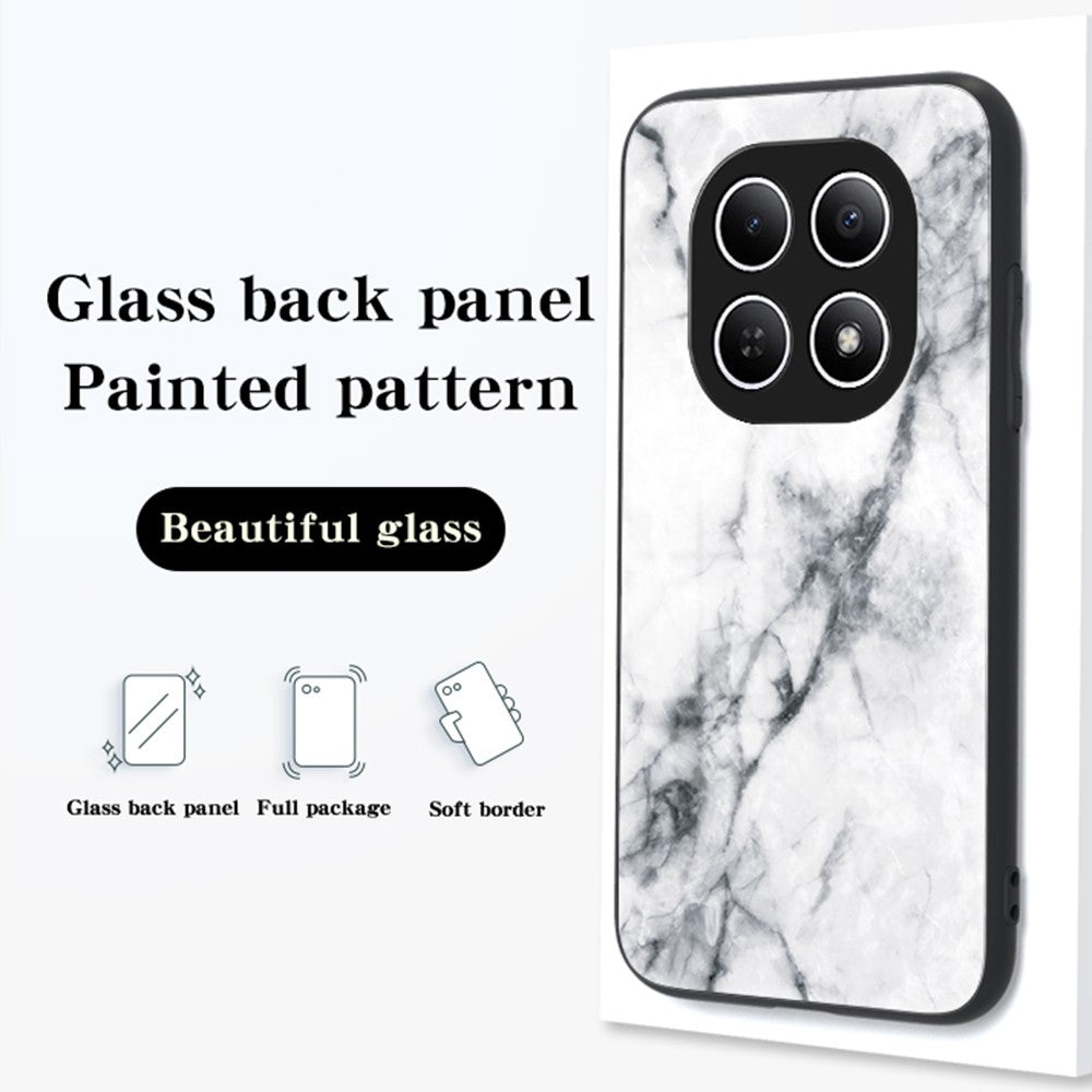 Phone Case For Xiaomi Poco M8 5G / Redmi Note 15 5G (Global) Marble Pattern Tempered Glass + PC + TPU Protective Phone Cover - Emerald Marble