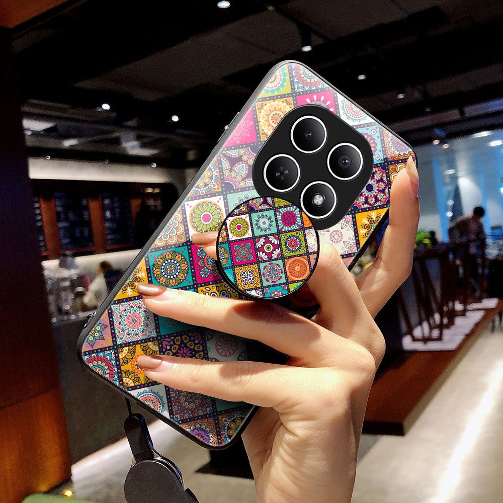 Phone Case For Xiaomi Poco M8 5G / Redmi Note 15 5G (Global) Kickstand Ethnic Pattern Tempered Glass Phone Cover with Strap - Color Pattern