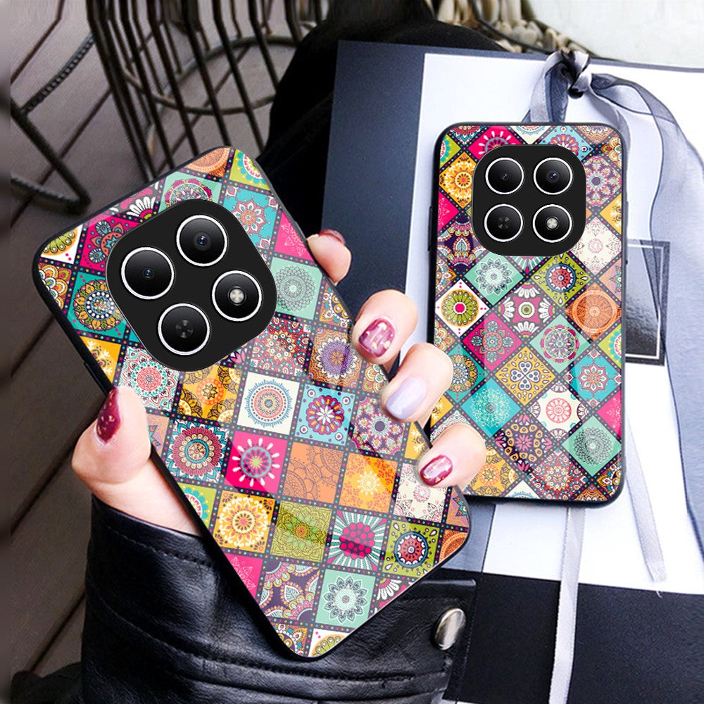 Phone Case For Xiaomi Poco M8 5G / Redmi Note 15 5G (Global) Kickstand Ethnic Pattern Tempered Glass Phone Cover with Strap - Color Pattern