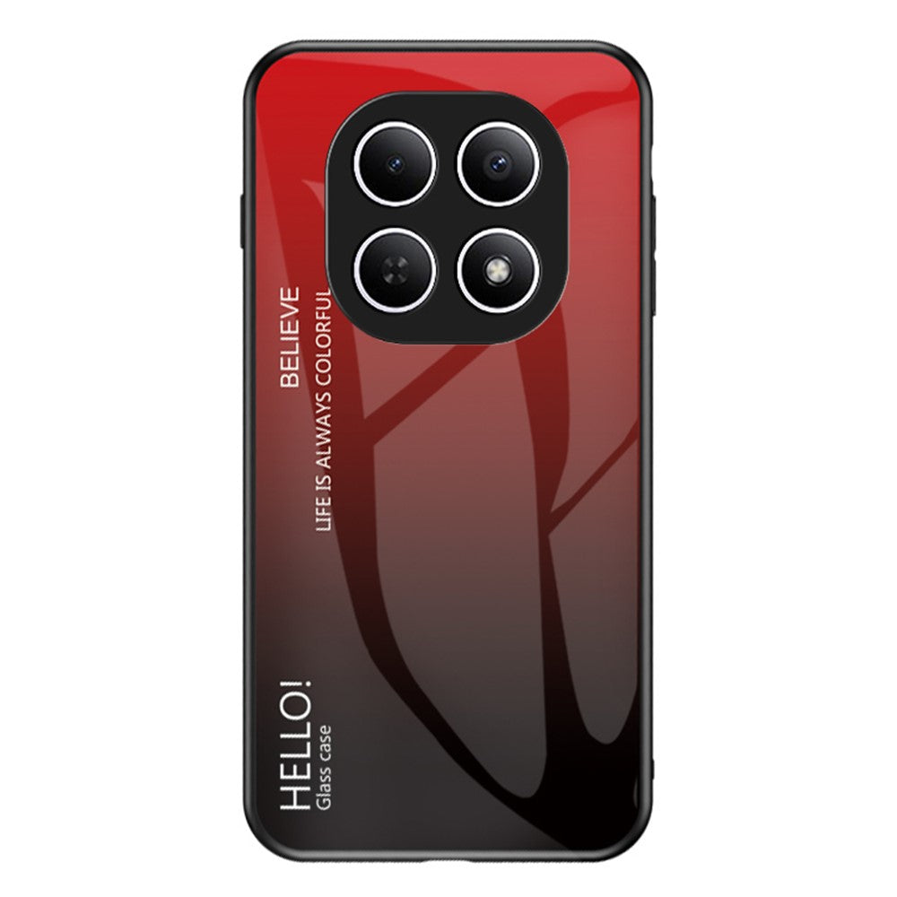 Phone  Case For Xiaomi Poco M8 5G / Redmi Note 15 5G (Global) Anti-Scratch Tempered Glass + PC + TPU Phone Cover - Gradient Red Black