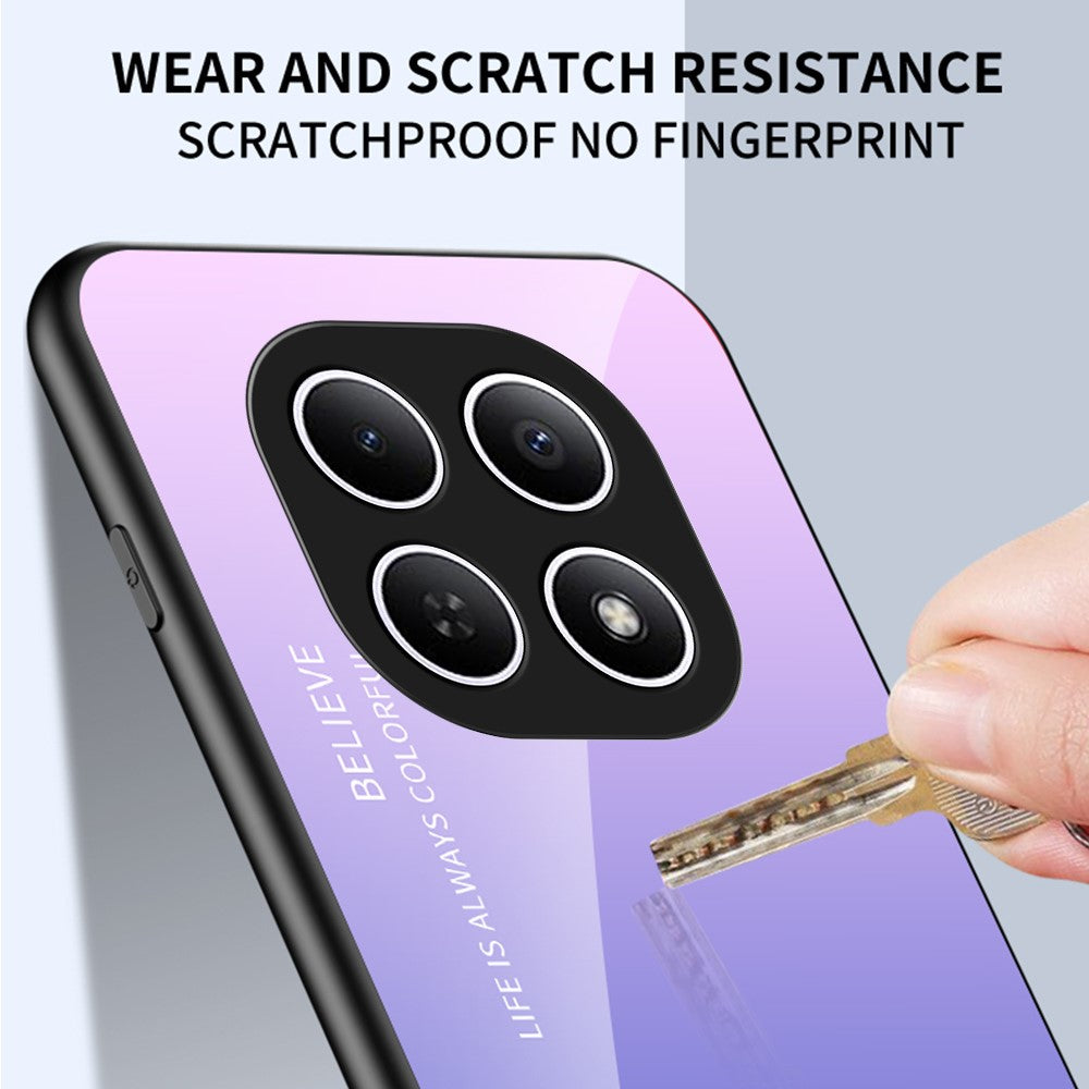 Phone  Case For Xiaomi Poco M8 5G / Redmi Note 15 5G (Global) Anti-Scratch Tempered Glass + PC + TPU Phone Cover - Gradient Red Black